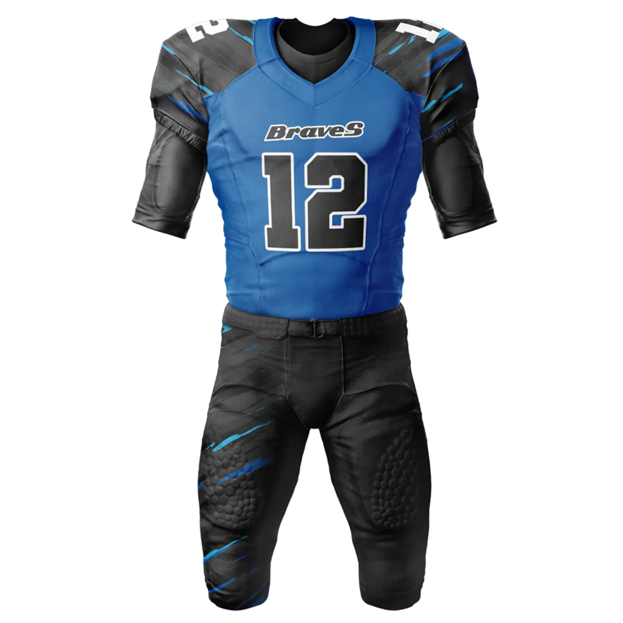 Black Blue American Football Uniform