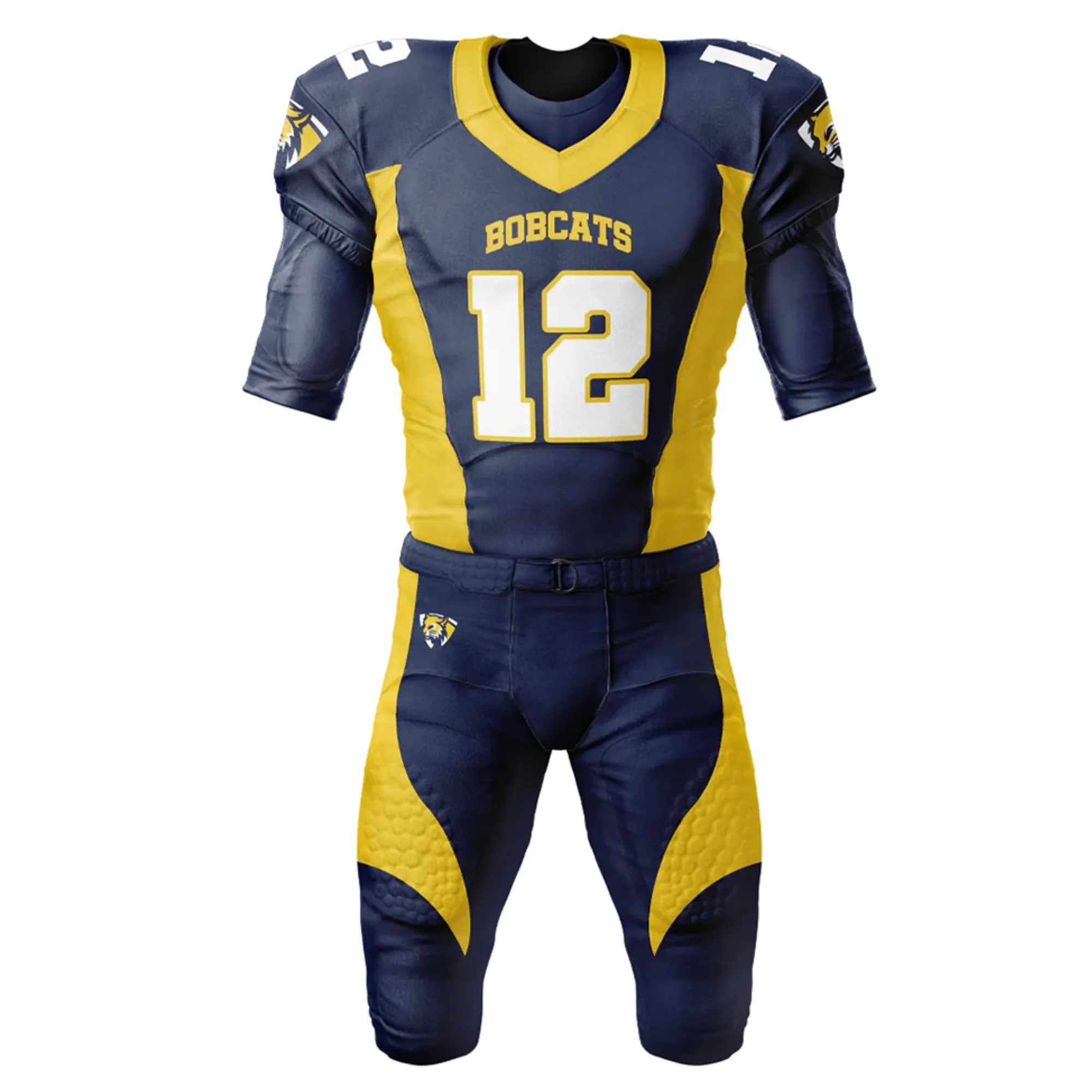 Blue and Yellow American Football Uniform